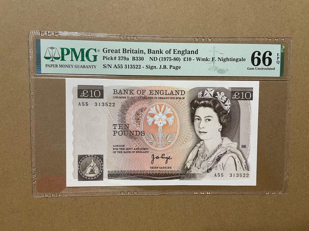 《张总收藏》30期—精品荟萃 英格兰10镑 PMG66E D序列 P379a A55冠
