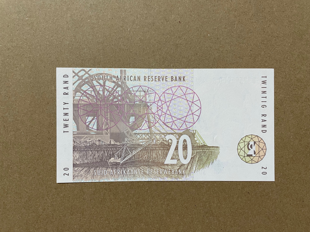 《张总收藏》30期—精品荟萃 南非20兰特 UNC 无47豹子号000 1993年