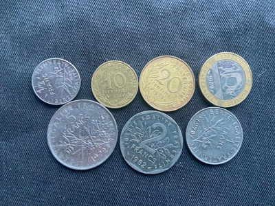 【随心拍&Getcoins】钱币拍卖九十三期～ - 【法国】流通币7枚