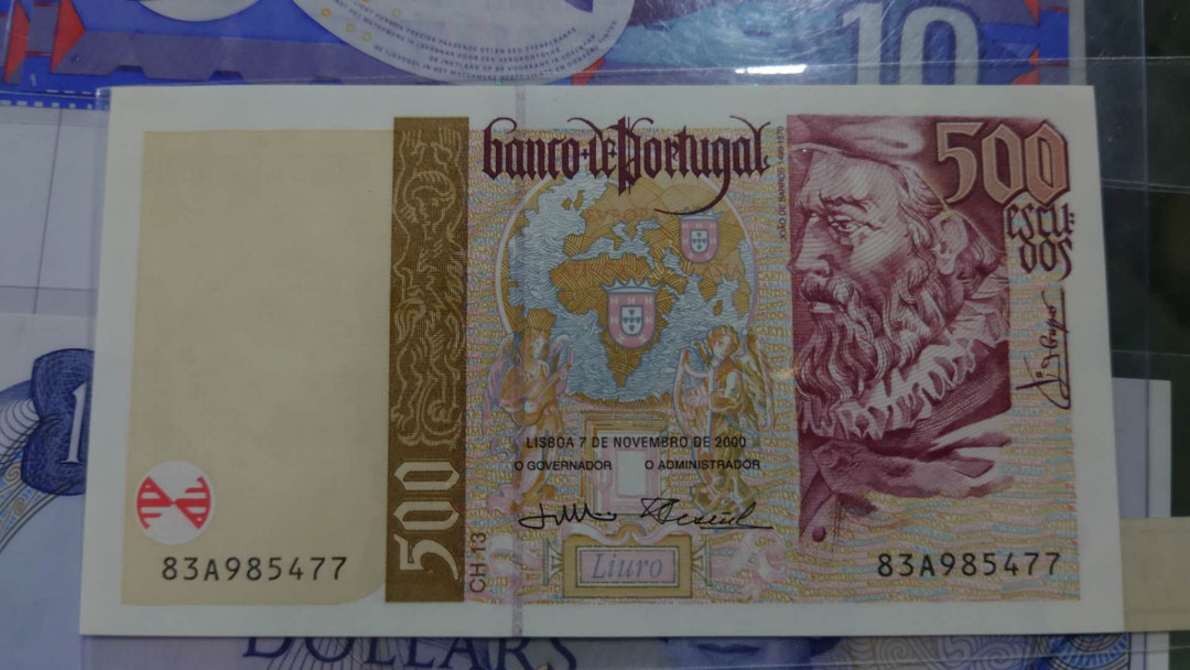 【囧羊收藏】精选微拍第33期暨2021年第二十四期 世界各国纸币 【一口价已售出，勿出价】2000年葡萄牙500埃斯库多 全新绝品