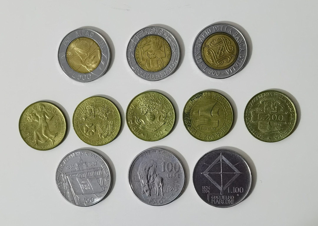 北京马甸外币专卖微拍第五十七期，非贵金属纪念币，流通币专场，陆续上新，欢迎光临 意大利纪念币