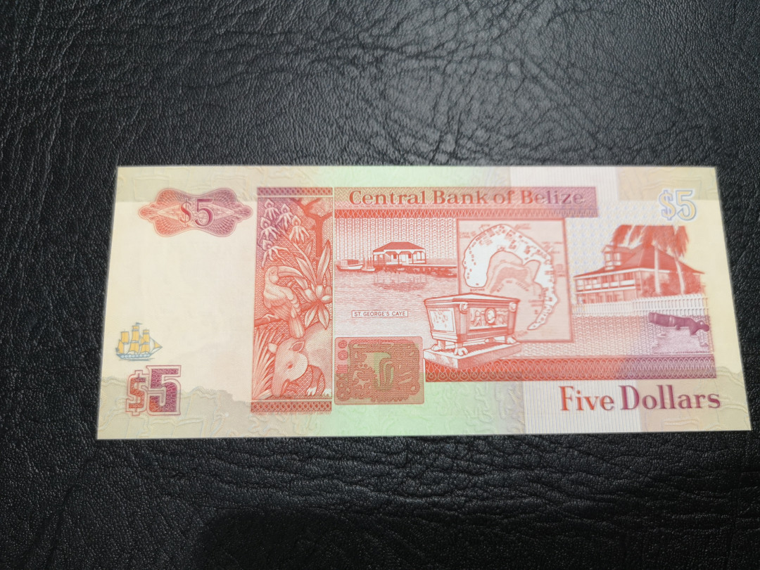 《外钞收藏家》第一百一十七期拍卖 1991年伯利兹5刀 全新UNC 女王钞