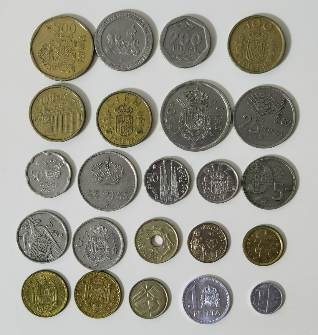 北京马甸外币专卖微拍第五十七期，非贵金属纪念币，流通币专场，陆续上新，欢迎光临 西班牙23枚不重样