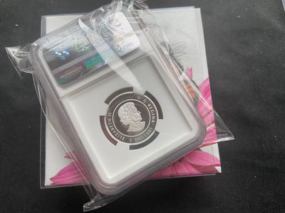【随心拍&Getcoins】钱币拍卖九十四期～  【加拿大】2017年蝴蝶银币【镶嵌水晶】ngc70