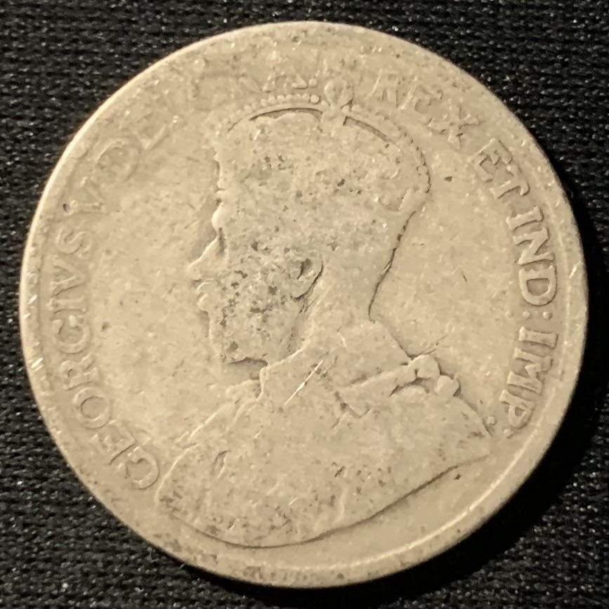 紫瑗钱币——第160期拍卖 加拿大 1911年 乔治五世 25分  5.84克 0.925银