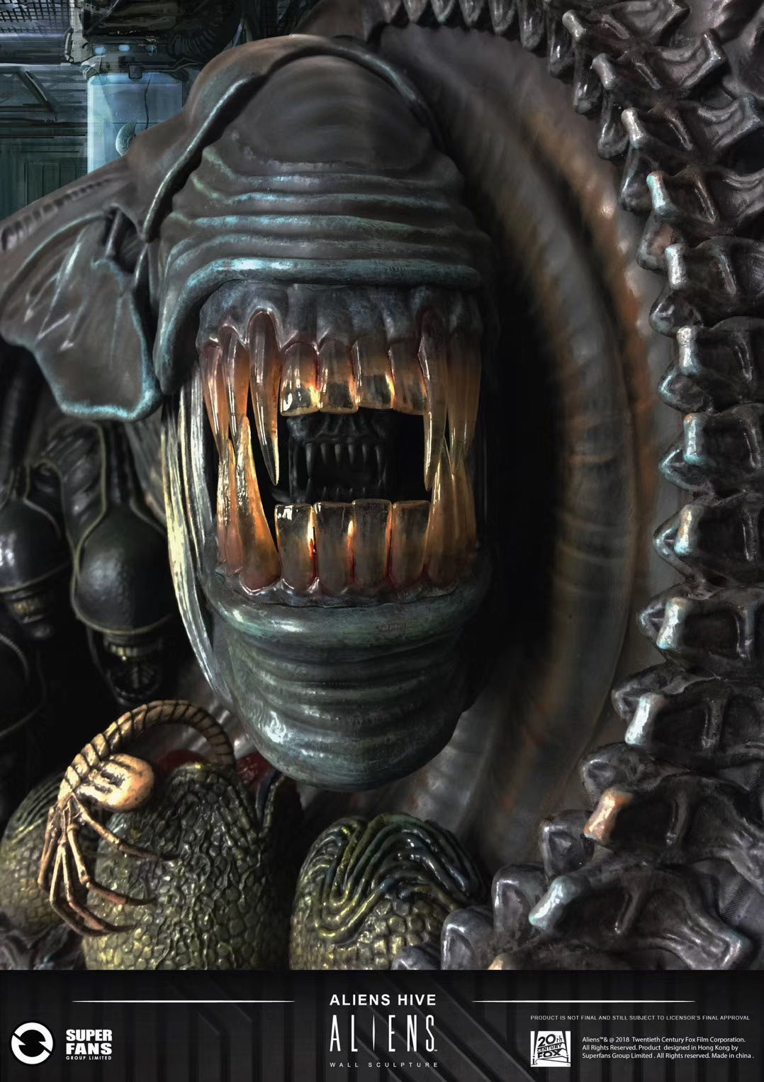 零元拍：Super Fans CAL1A-04 异形 巢穴 Aliens Hive 30*20寸壁挂，全新未拆。