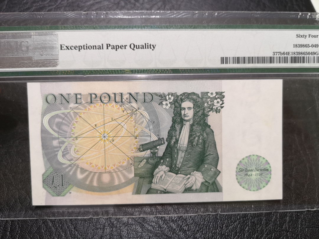 《外钞收藏家》第一百一十八期拍卖 1981-84年英国D序列1镑 PMG64