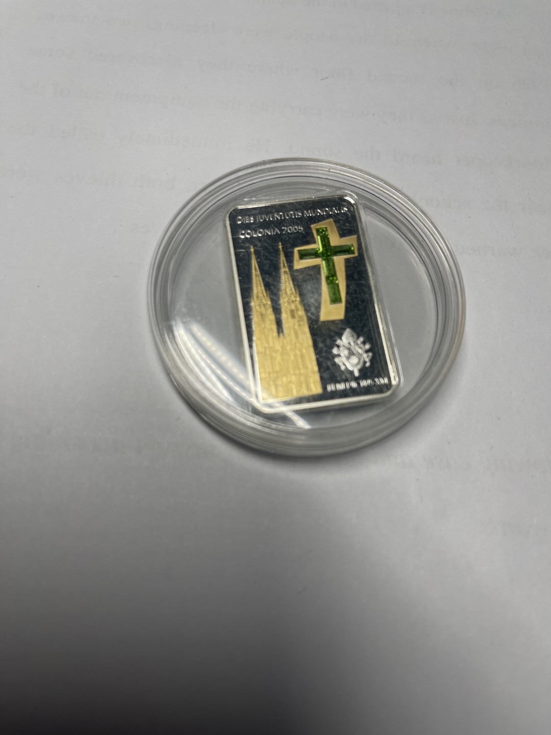 CSIS-GREAT评级精品钱币拍卖第一百零一期 利比里亚2005年科隆大教堂精制镀金镶嵌水晶长方形纪念银币