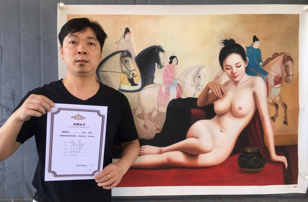 【鲸贝乐淘★自动结拍】千字文·第“枇杷晚翠，梧桐蚤凋”号拍卖·两拍包邮 陈一茗精品人物，梦回唐朝，120乘90