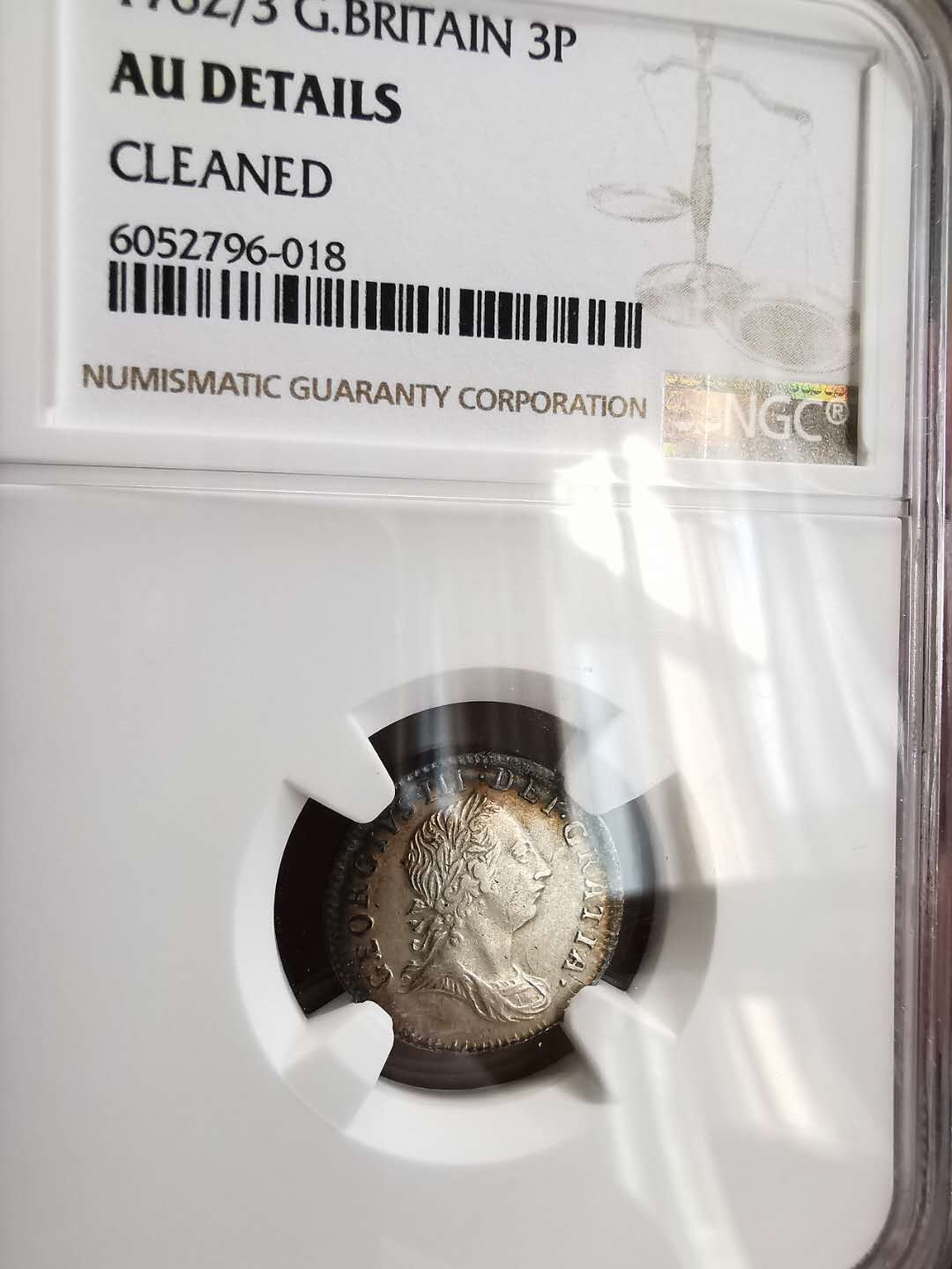 凡希社世界钱币微拍第一百六十四期 1762/3英国乔三3便士NGC-AUD