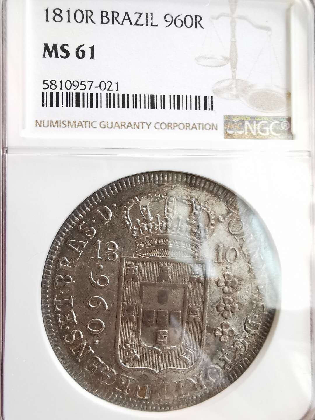 凡希社世界钱币微拍第一百六十四期 荐！1810葡属巴西960R大银NGC-MS61
