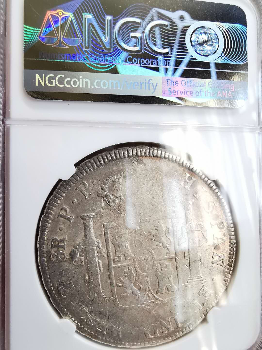 凡希社世界钱币微拍第一百六十四期 1797玻利维亚卡四双柱NGC-VFD