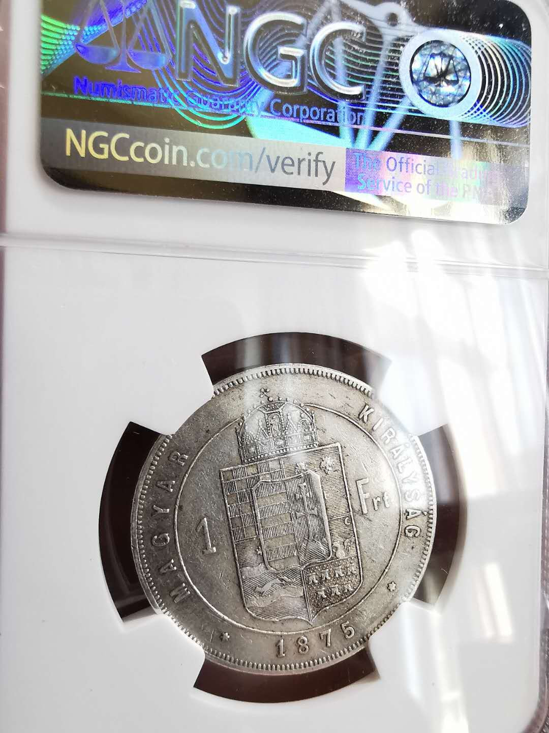 凡希社世界钱币微拍第一百六十四期 1875匈牙利佛罗林NGC-AU53