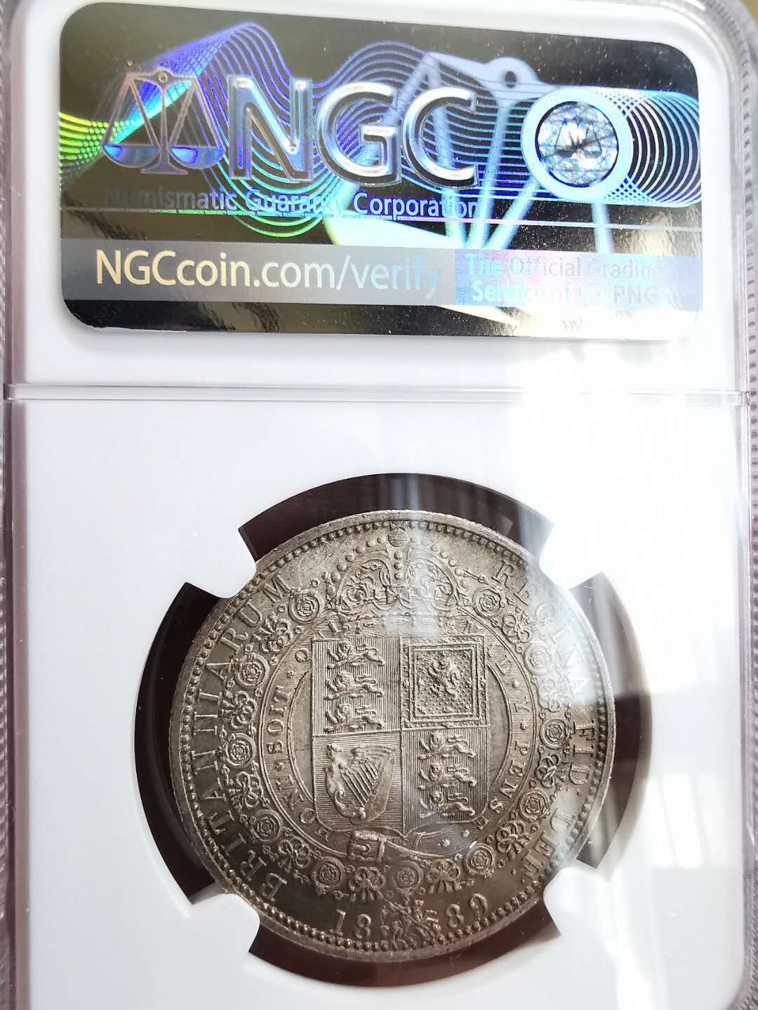 凡希社世界钱币微拍第一百六十四期 1889英国老维高冠1/2克朗NGC-MS62