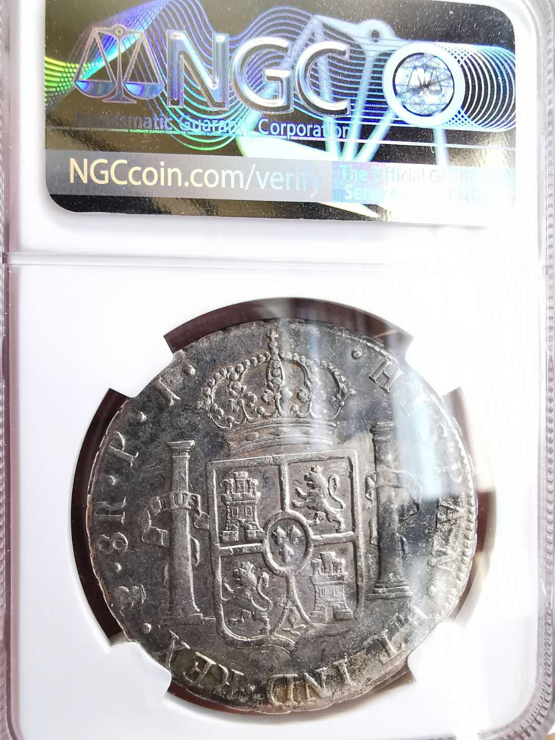 凡希社世界钱币微拍第一百六十四期 1808玻利维亚卡四双柱NGC-VFD