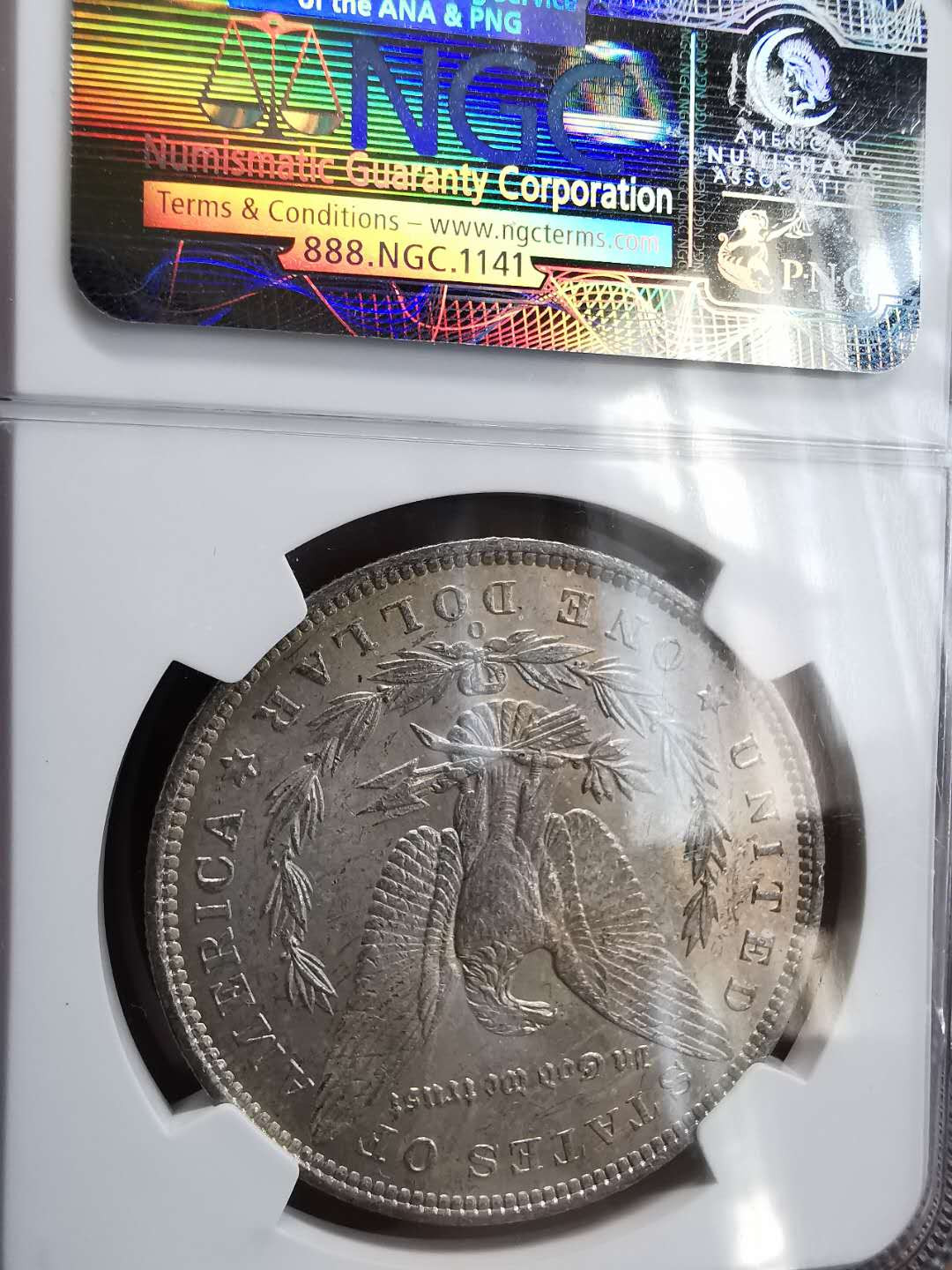 凡希社世界钱币微拍第一百六十四期 1885O美国摩根壹圆NGC-MS64五彩