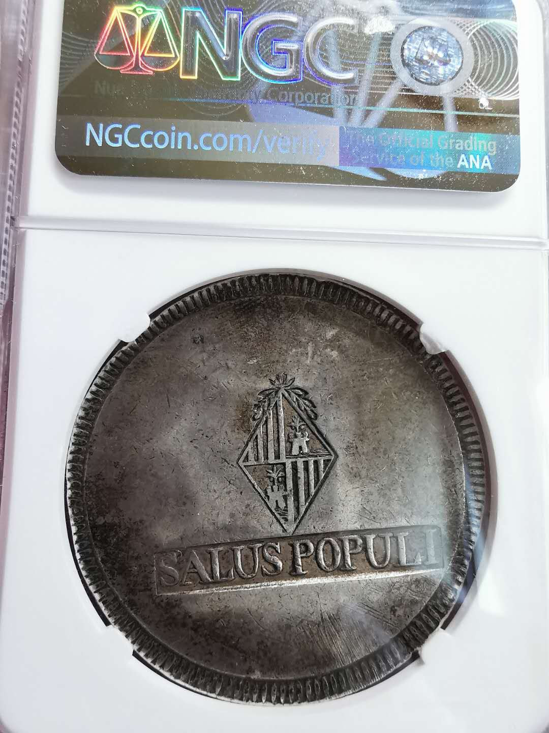 凡希社世界钱币微拍第一百六十四期 1821西班牙马略卡岛30S大银NGC-XF45