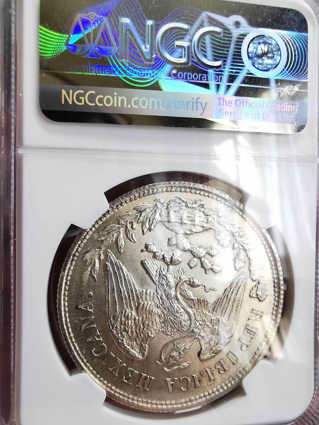 凡希社世界钱币微拍第一百六十四期 1902ZS墨西哥直边鹰洋NGC-MS65原色银光！