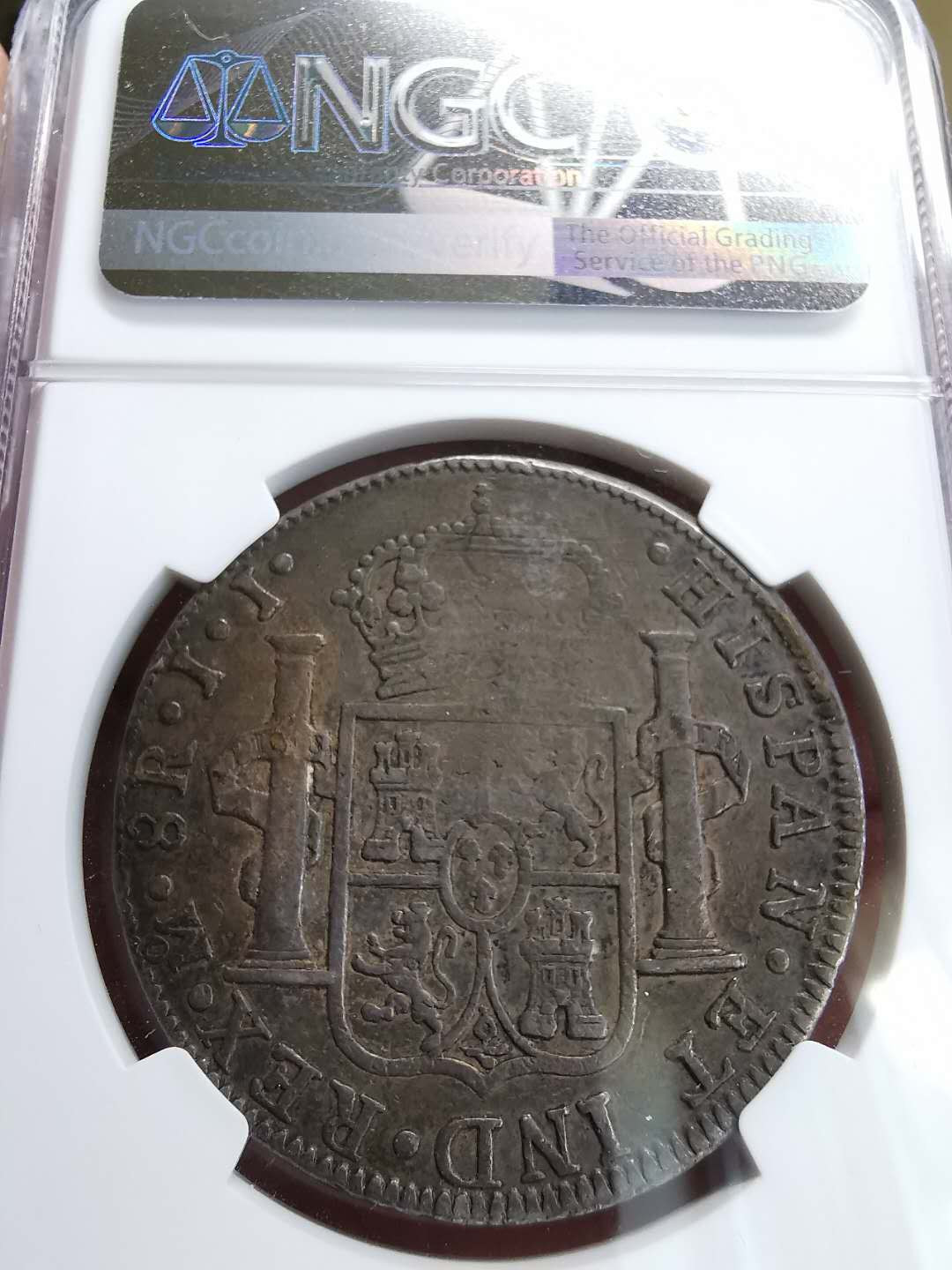 凡希社世界钱币微拍第一百六十四期 1818墨西哥费七双柱NGC-VFD