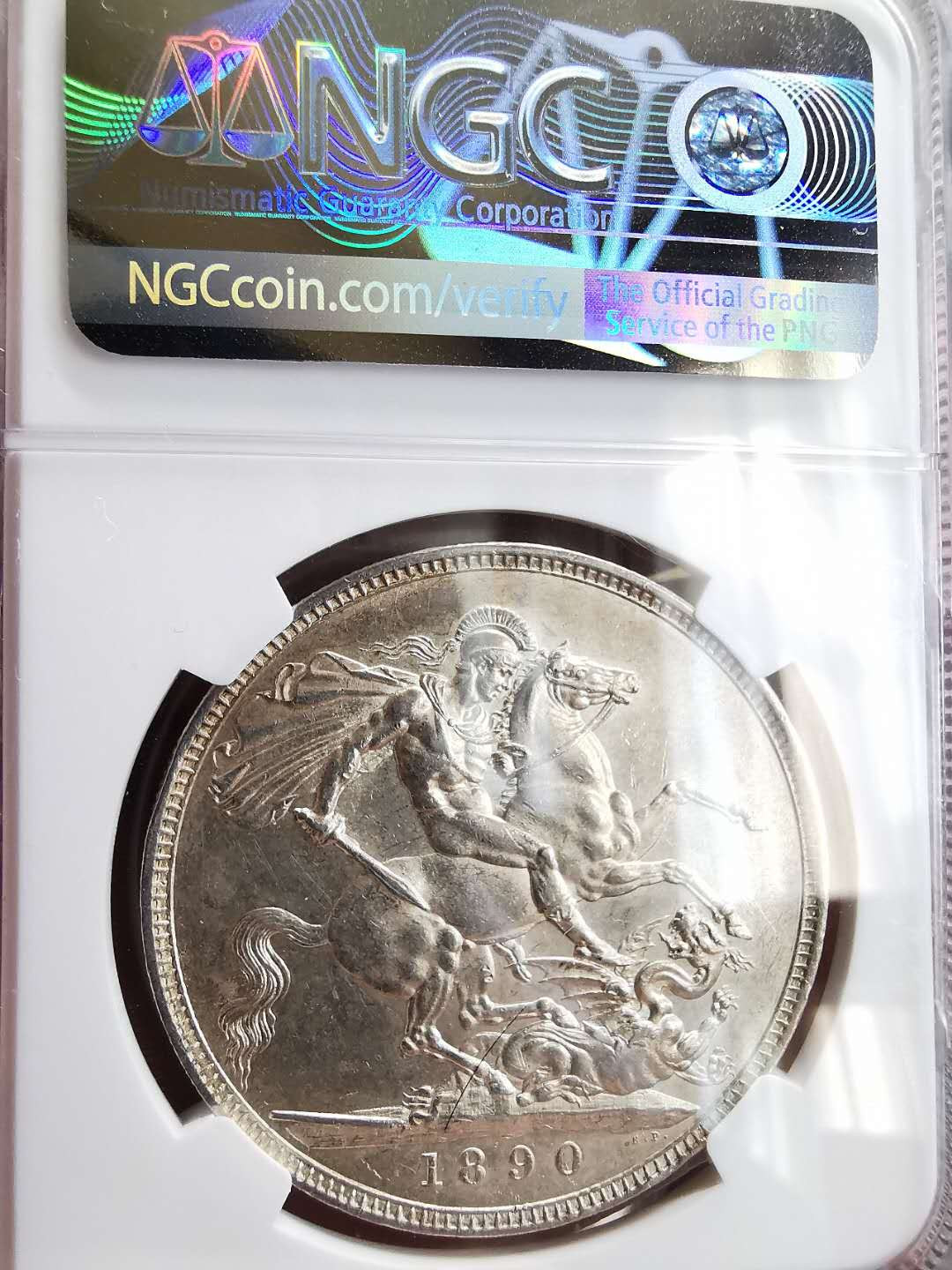 凡希社世界钱币微拍第一百六十四期 1890英国老维高冠马剑NGC-AU58