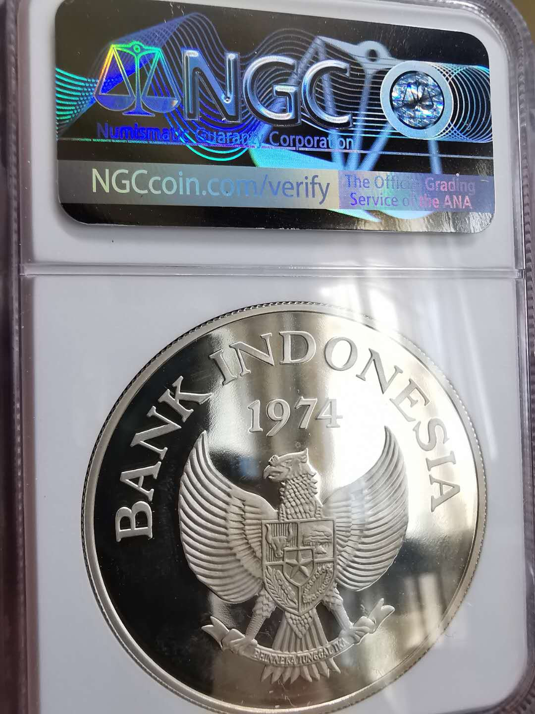 凡希社世界钱币微拍第一百六十四期 1974印度尼西亚红毛猩猩5000R大银NGC-PF65UC