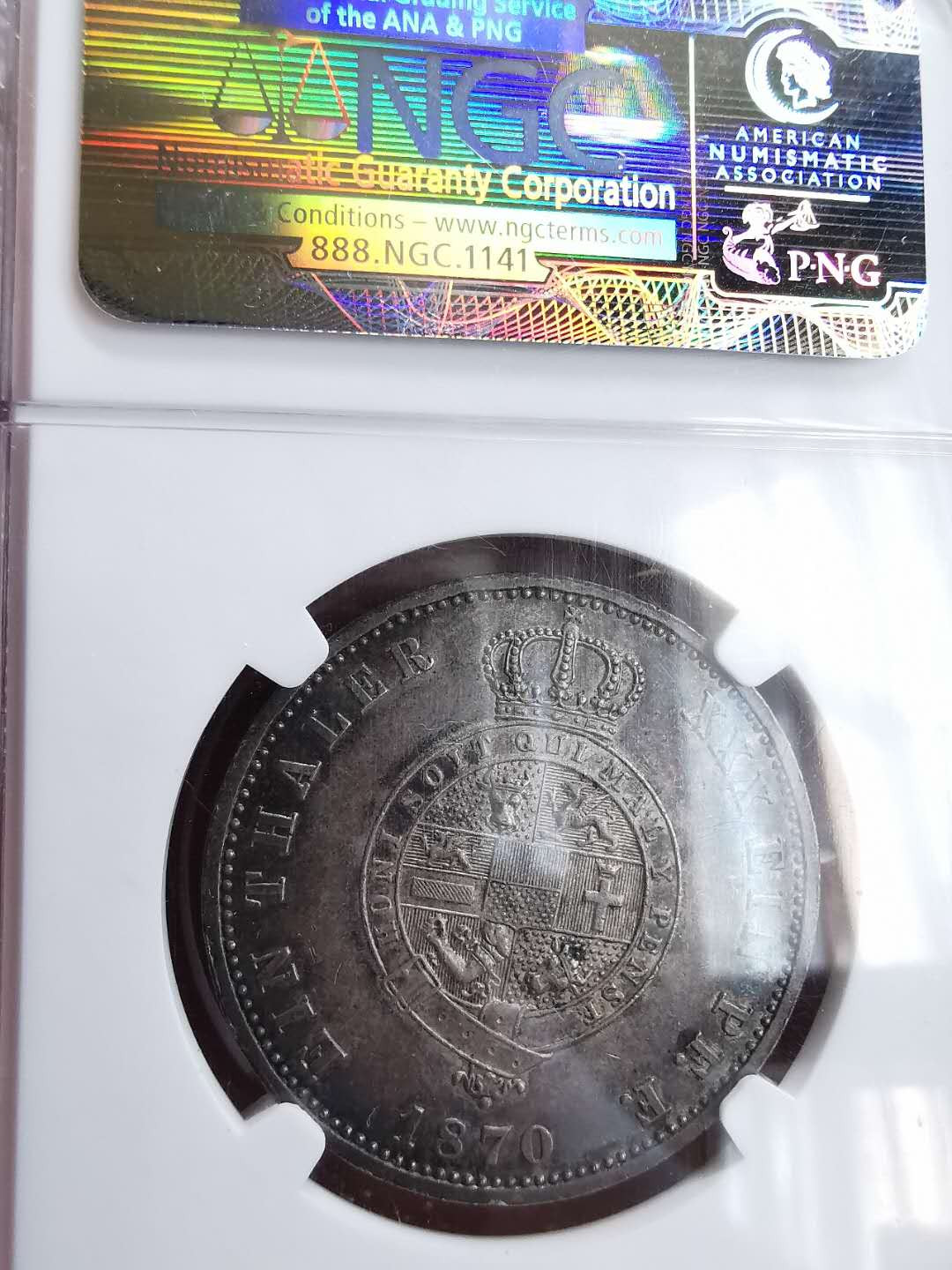 凡希社世界钱币微拍第一百六十四期 1870梅克伦堡泰勒NGC-MS62