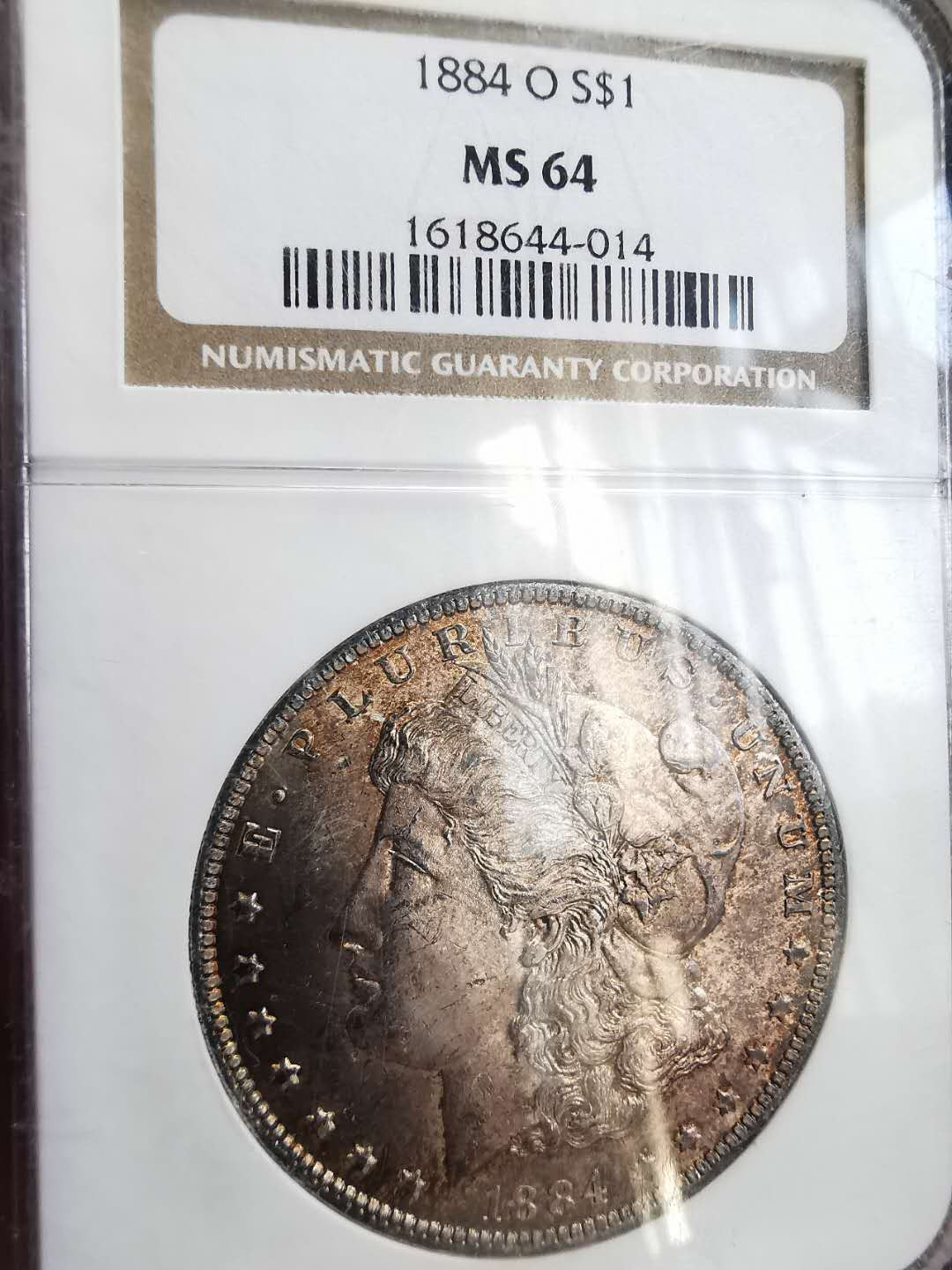 凡希社世界钱币微拍第一百六十四期 1884O美国摩根壹圆NGC-MS64紫金包浆！