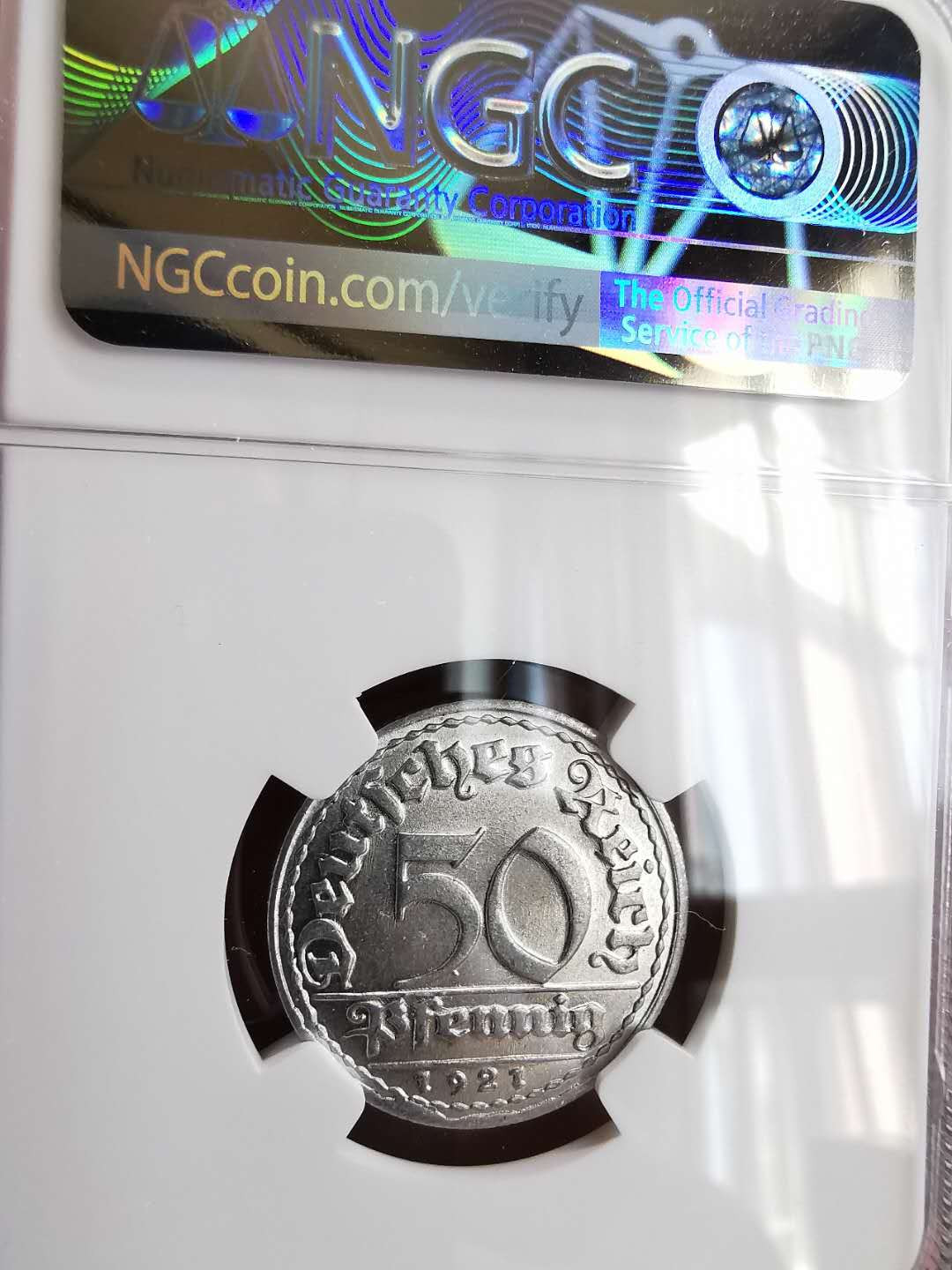凡希社世界钱币微拍第一百六十四期 1921D魏玛50芬尼NGC-MS64