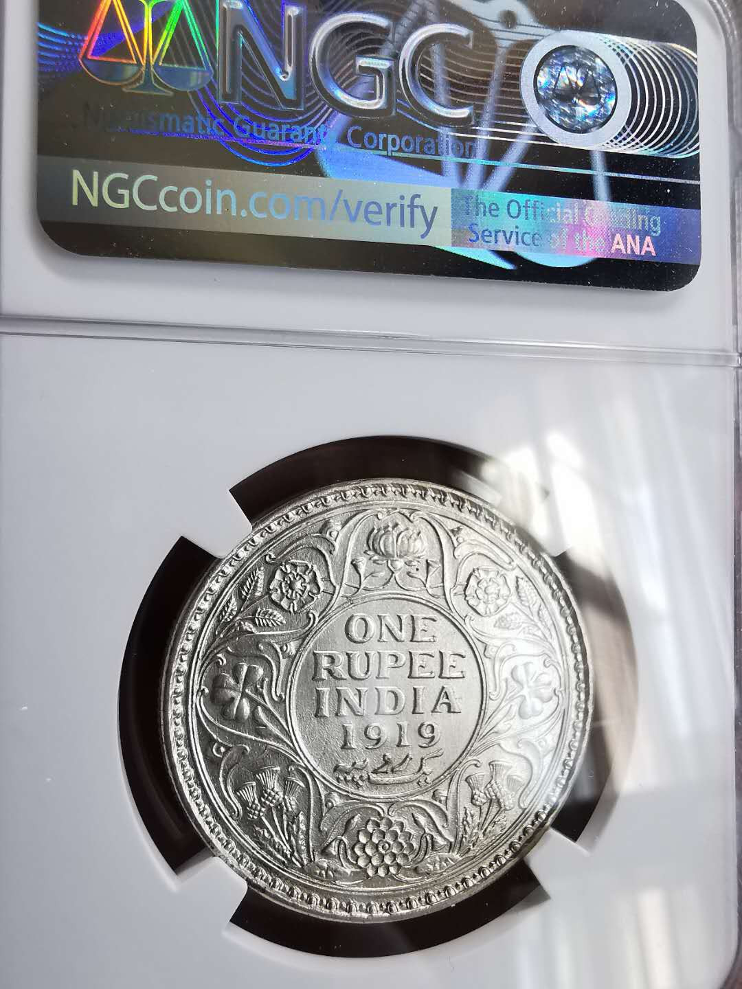 凡希社世界钱币微拍第一百六十四期 1919印度乔五卢比NGC-UNCD