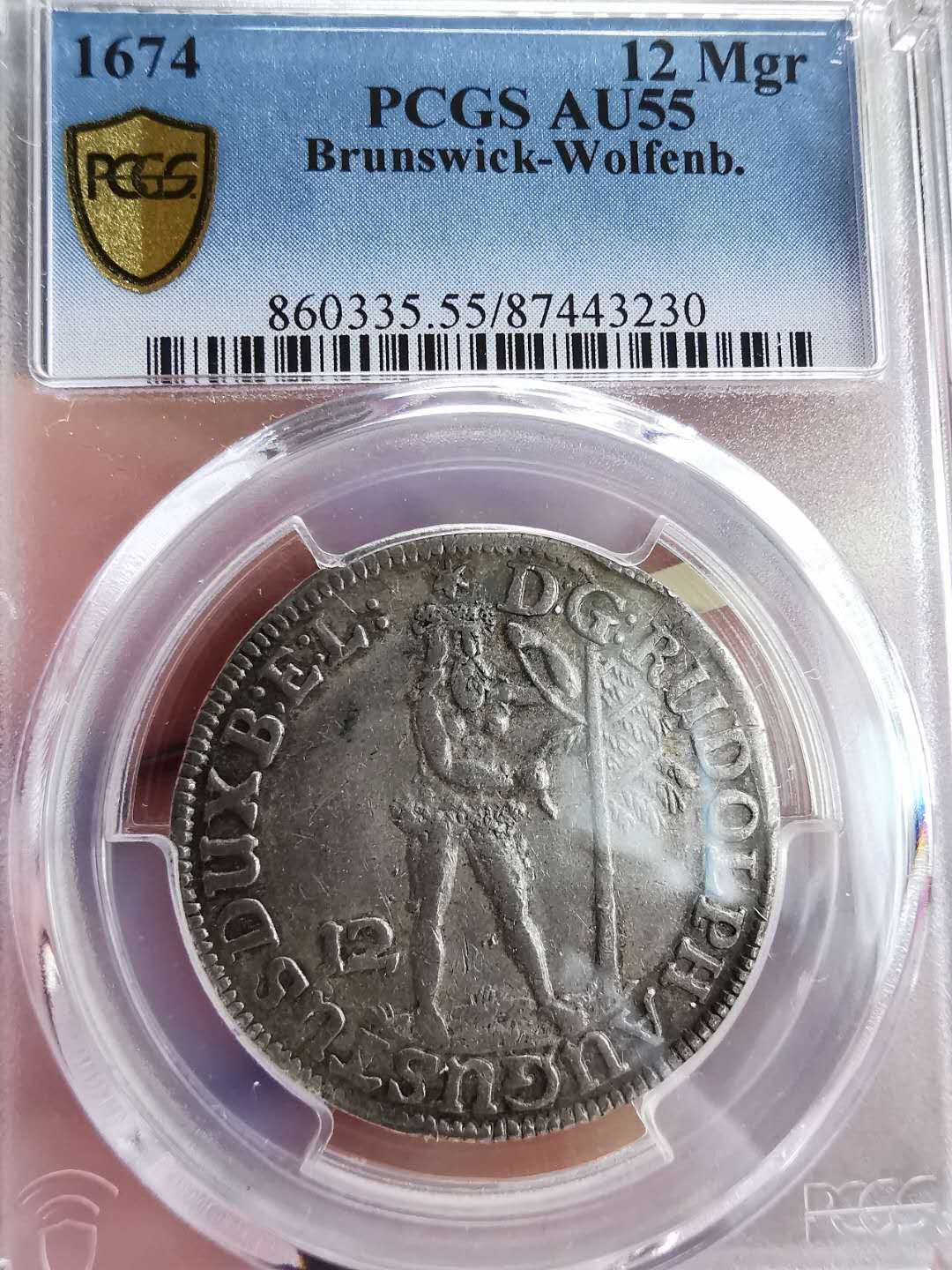 凡希社世界钱币微拍第一百六十四期 1684不伦瑞克野人12MGR PCGS-AU55