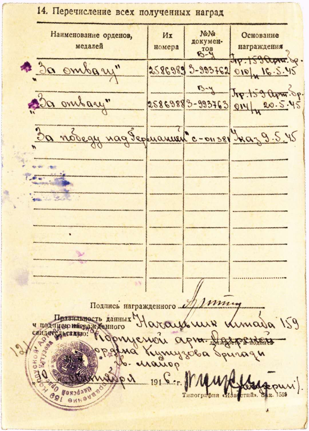 苏联勋章拍卖八月第一期 1.苏联勇敢奖章一个人的连号