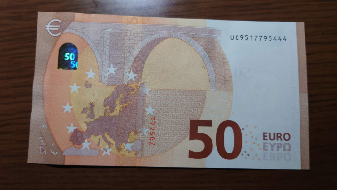 【囧羊收藏】精选微拍第33期暨2021年第二十四期 世界各国纸币 2017年50欧元 全新绝品豹子号444 三签