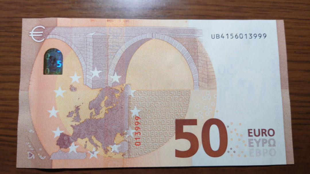 【囧羊收藏】精选微拍第33期暨2021年第二十四期 世界各国纸币 2017年50欧元 全新绝品豹子号999 三签