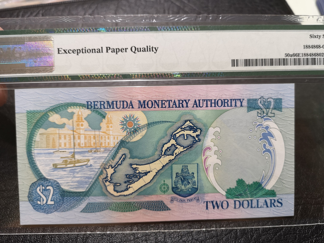 《外钞收藏家》第一百一十九期拍卖（本期106件拍品） 2000年百慕大2刀 PMG66