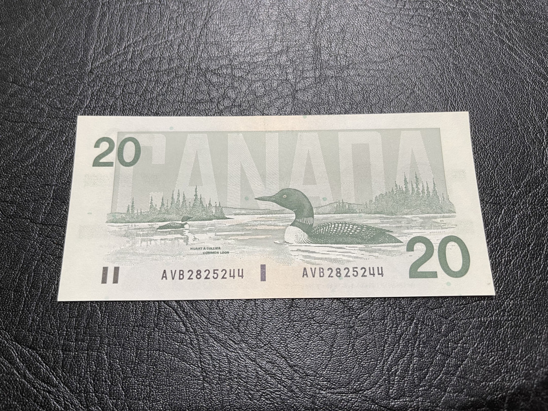 《外钞收藏家》第一百一十九期拍卖（本期106件拍品） 加拿大鸟版20加元 全新UNC