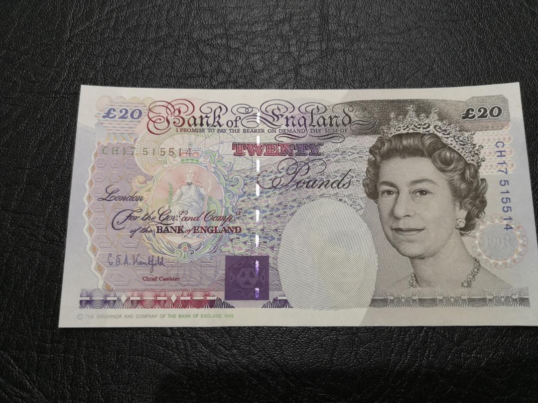 《外钞收藏家》第一百一十九期拍卖（本期106件拍品） 英国E序列20镑 全新UNC 