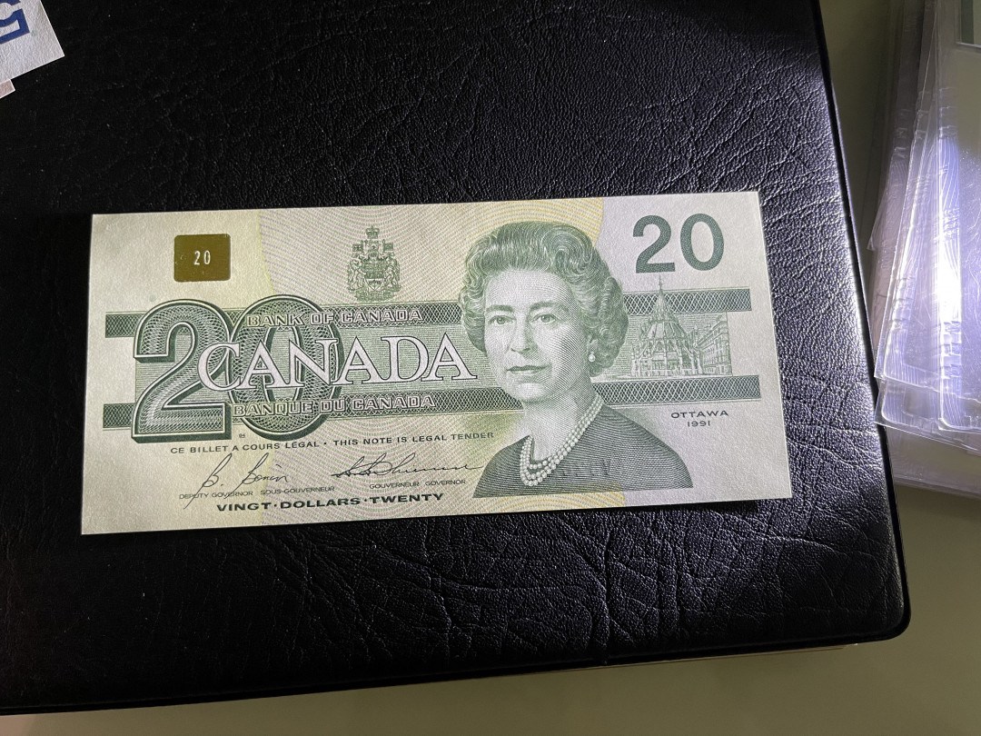 《外钞收藏家》第一百一十九期拍卖（本期106件拍品） 加拿大鸟版20加元 全新UNC