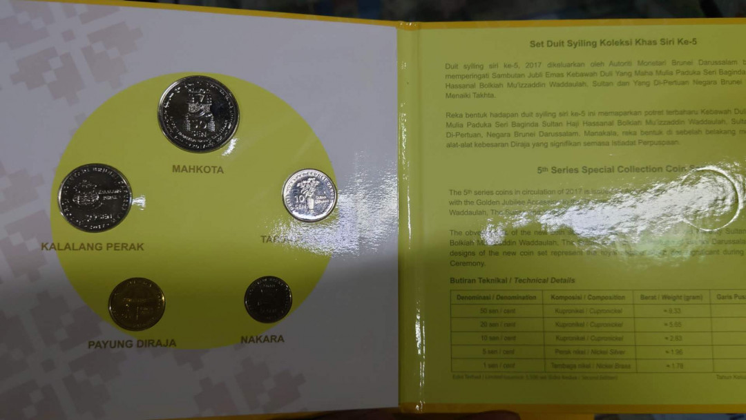 【囧羊收藏】精选微拍第35期暨2021年第二十六期 金属币专场 2017年文莱苏丹登基50周年纪念硬币套装 原册全品（发行量3500册）