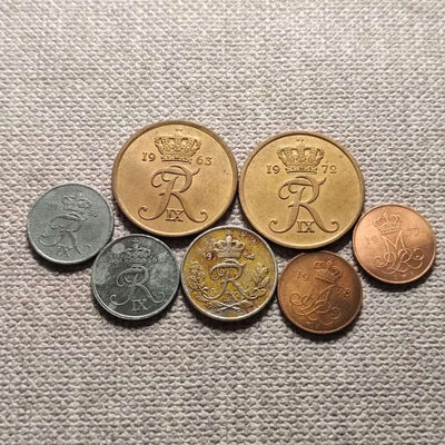 0起1加-纯粹捡漏拍-35场 - 丹麦1953-1978年5枚套币一组