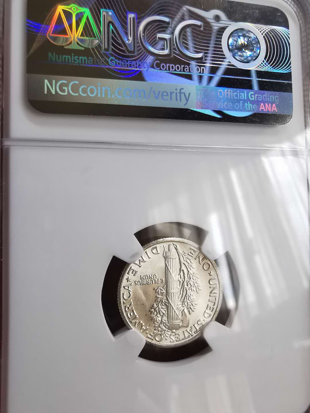 凡希社世界钱币微拍第一百六十五期 1945美国墨丘利10分NGC-MS66高分！