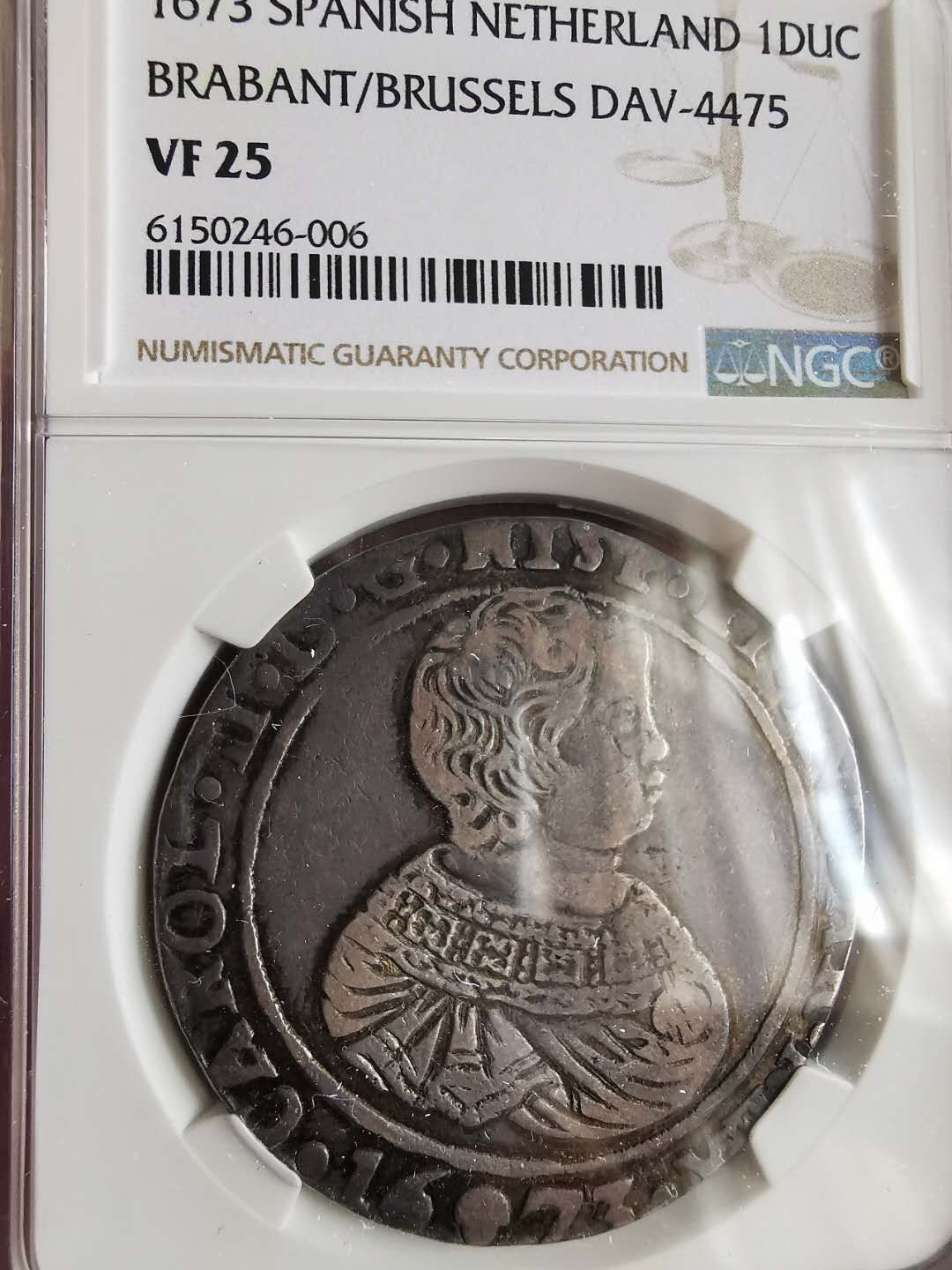 凡希社世界钱币微拍第一百六十五期 1673西属尼德兰杜卡特大银NGC-VF25