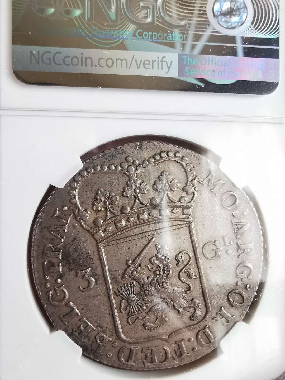 凡希社世界钱币微拍第一百六十五期 1793乌特勒支雅典娜站像3盾NGC-AU58