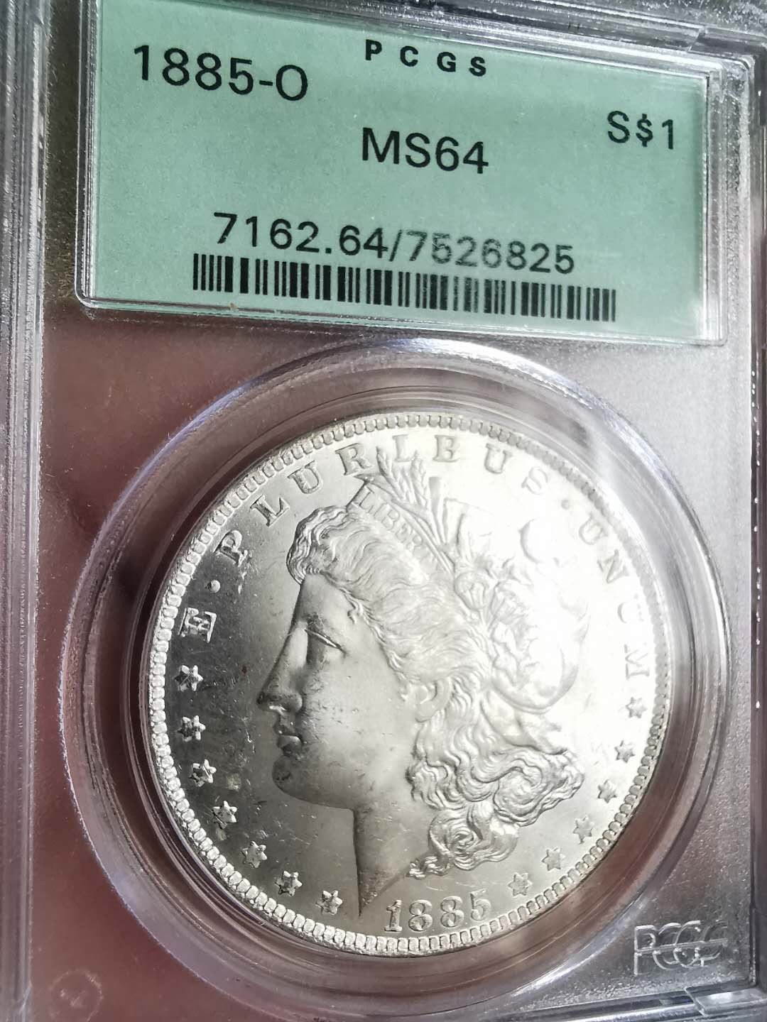 凡希社世界钱币微拍第一百六十五期 1885O摩根壹圆PCGS-MS64绿标！