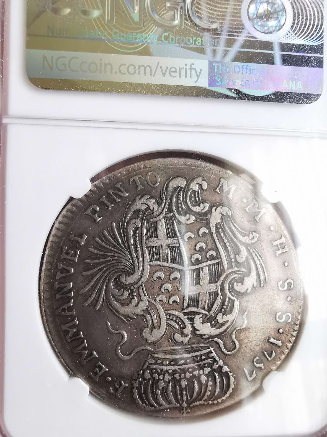 凡希社世界钱币微拍第一百六十五期 1757马耳他骑士团30T大银NGC-VF30