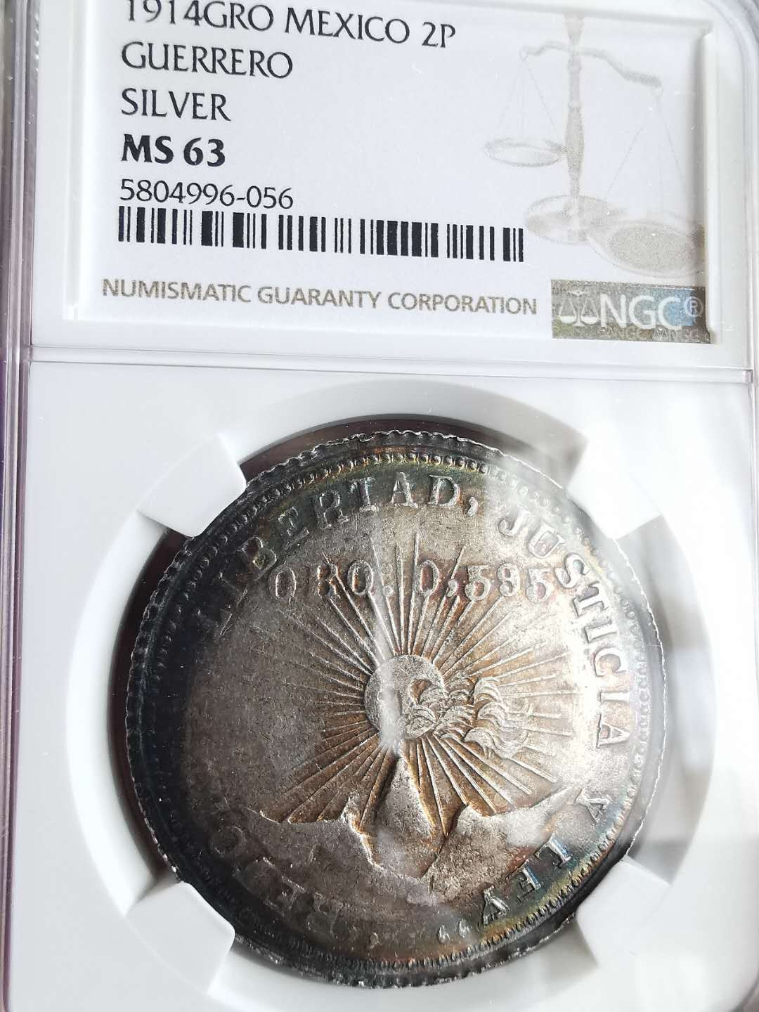 凡希社世界钱币微拍第一百六十五期 荐！1914墨西哥内战2比索含金大银NGC-MS63