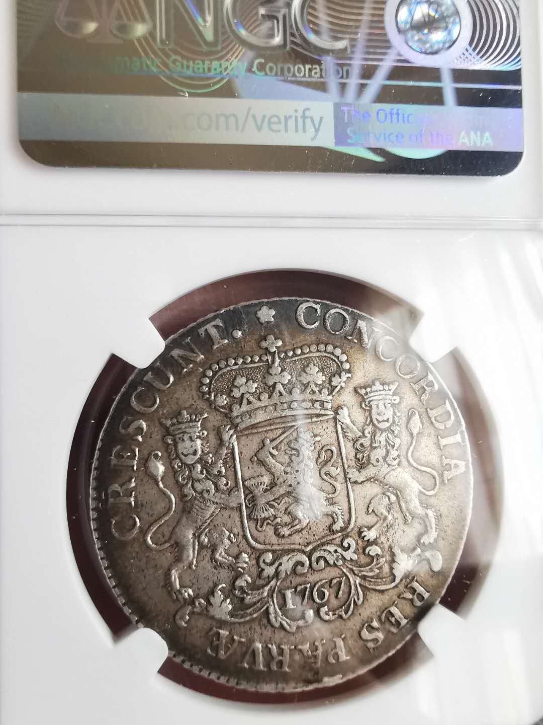 凡希社世界钱币微拍第一百六十五期 1767荷兰小马剑NGC-XF45原味