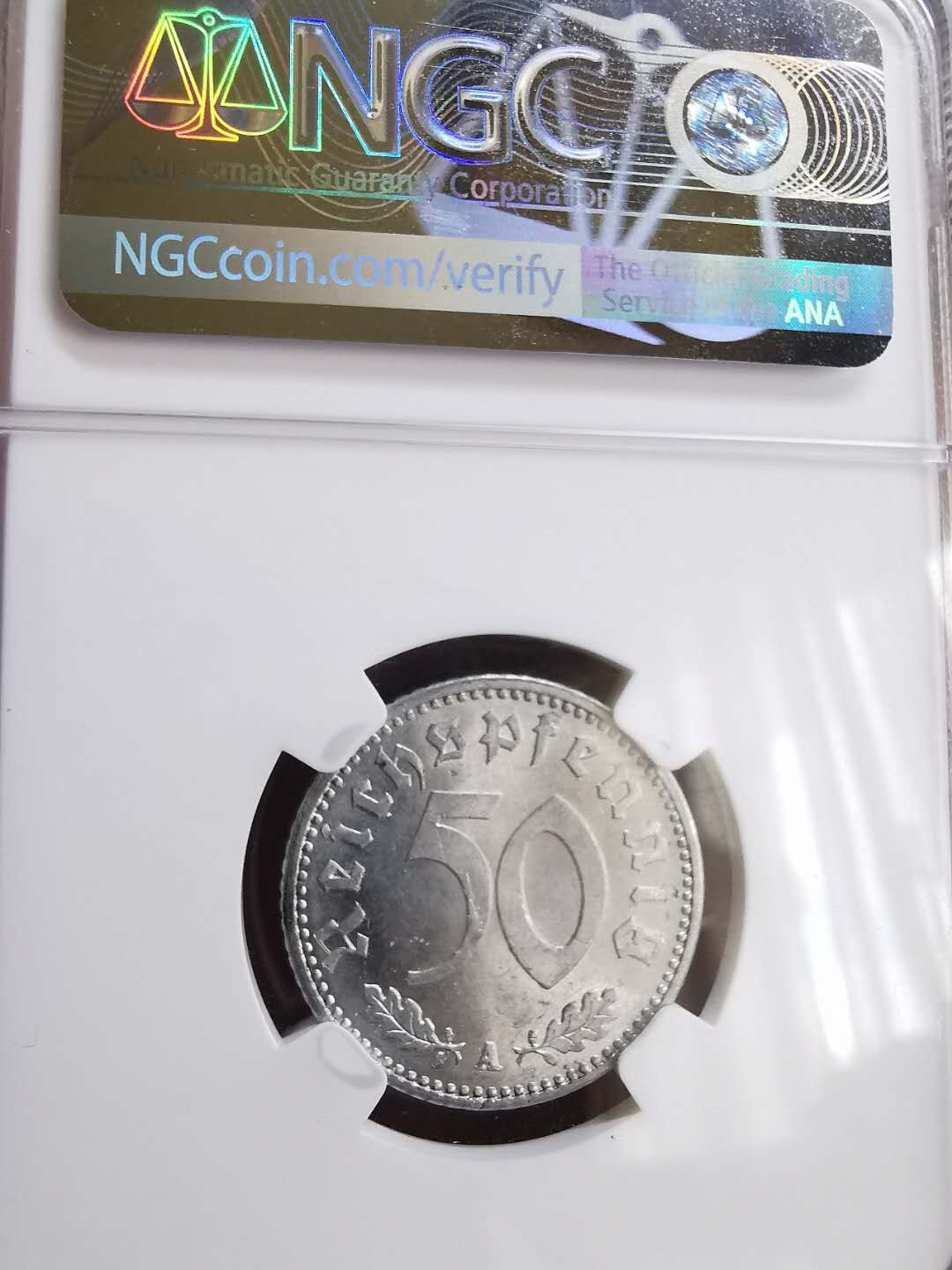 凡希社世界钱币微拍第一百六十五期 1935第三帝国50芬尼NGC-MS64