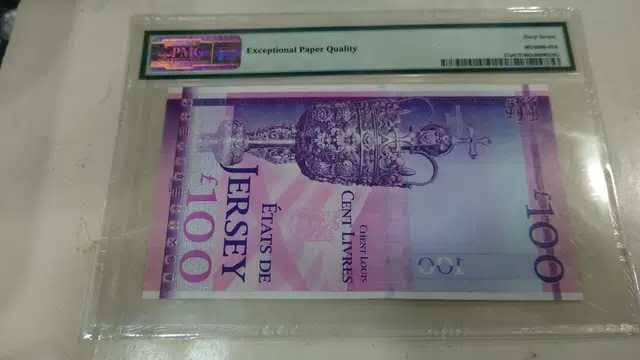 【囧羊收藏】精选微拍第36期暨2021年第27期 评级币精选 2012年泽西岛100元纪念钞 PMG67E高分 全新绝品