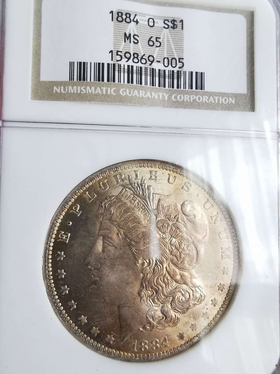 凡希社世界钱币微拍第一百六十五期 1884O摩根壹圆NGC-MS65淡彩一流！