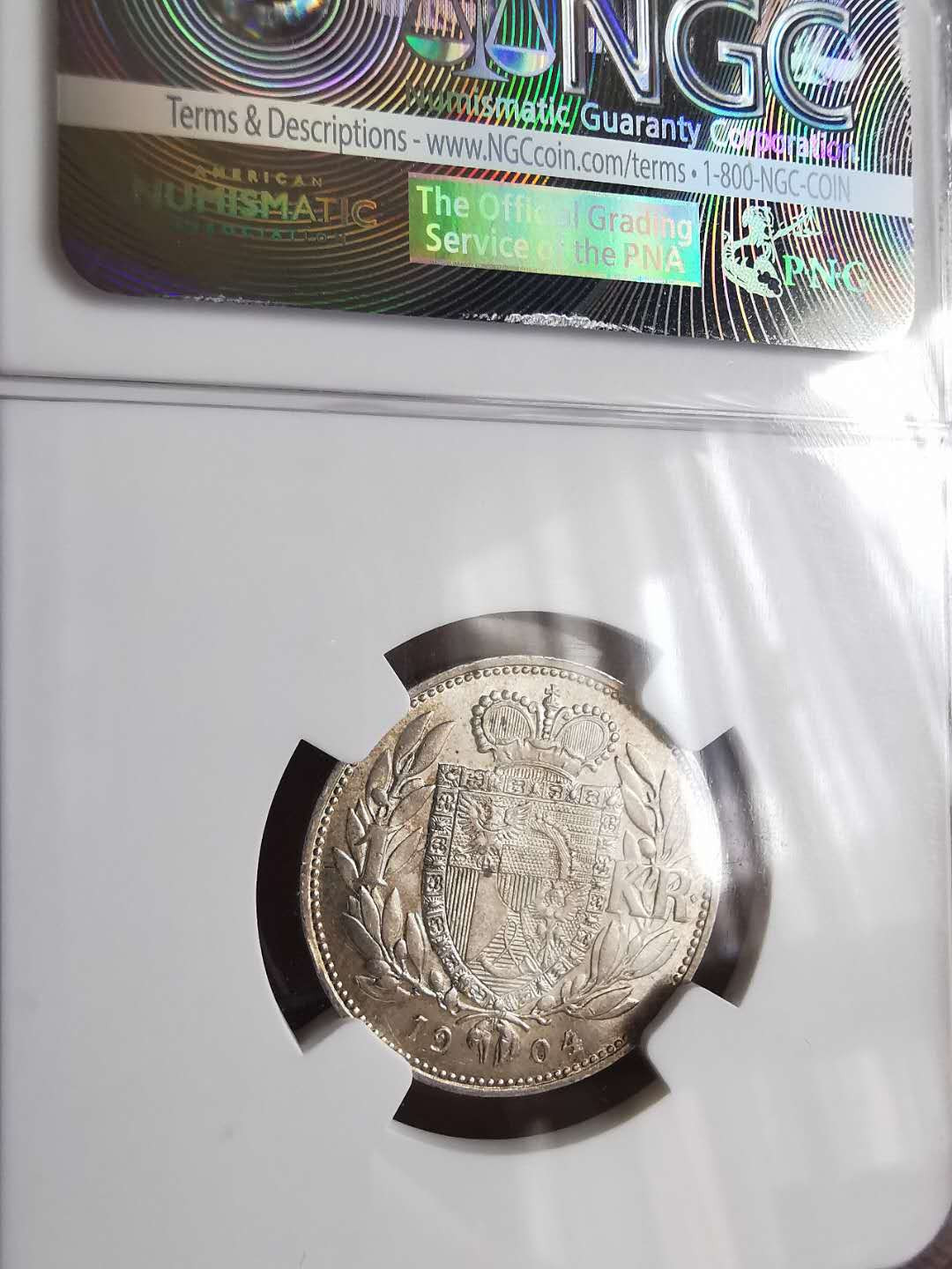 凡希社世界钱币微拍第一百六十五期 1904列支敦士登克朗NGC-MS62